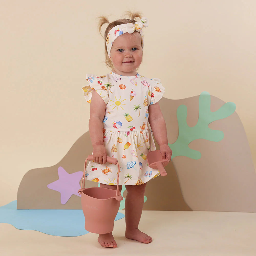 Snuggle Hunny - Beach Fun Short Sleeve Organic Dress