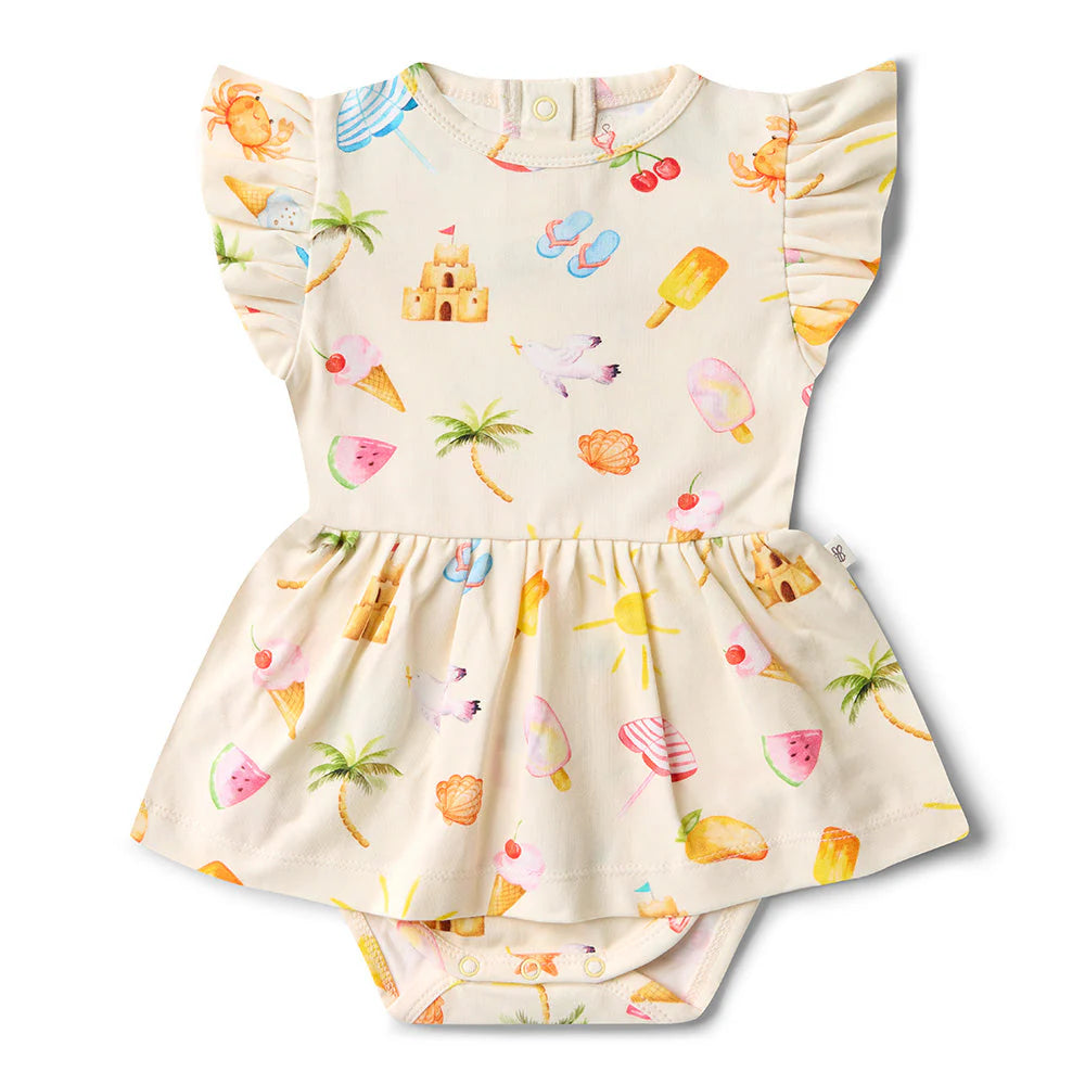 Snuggle Hunny - Beach Fun Short Sleeve Organic Dress