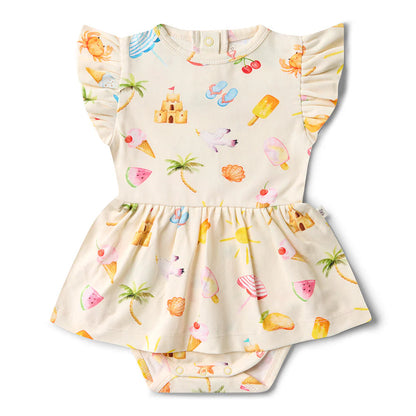 Snuggle Hunny - Beach Fun Short Sleeve Organic Dress