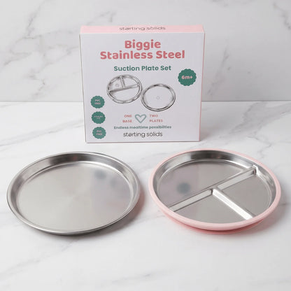 Biggie Stainless Steel Suction Plate Set