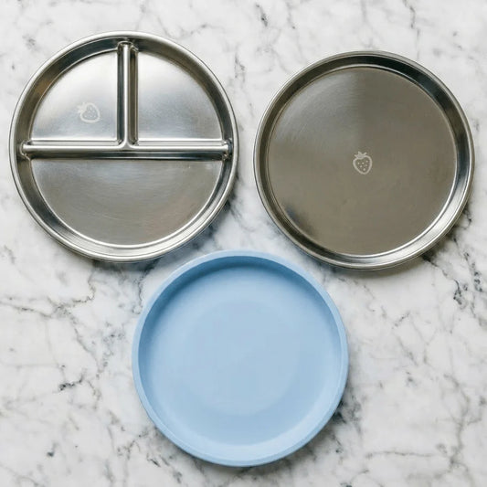 Biggie Stainless Steel Suction Plate Set