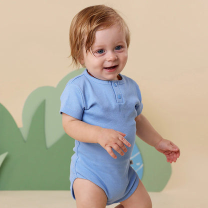 Snuggle Hunny - Bluebell Short Sleeve Organic Bodysuit