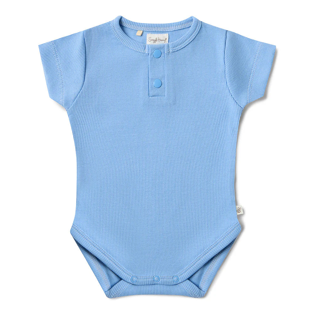Snuggle Hunny - Bluebell Short Sleeve Organic Bodysuit