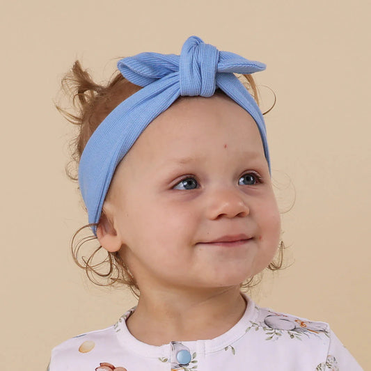 Snuggle Hunny - Bluebell Ribbed Organic Topknot
