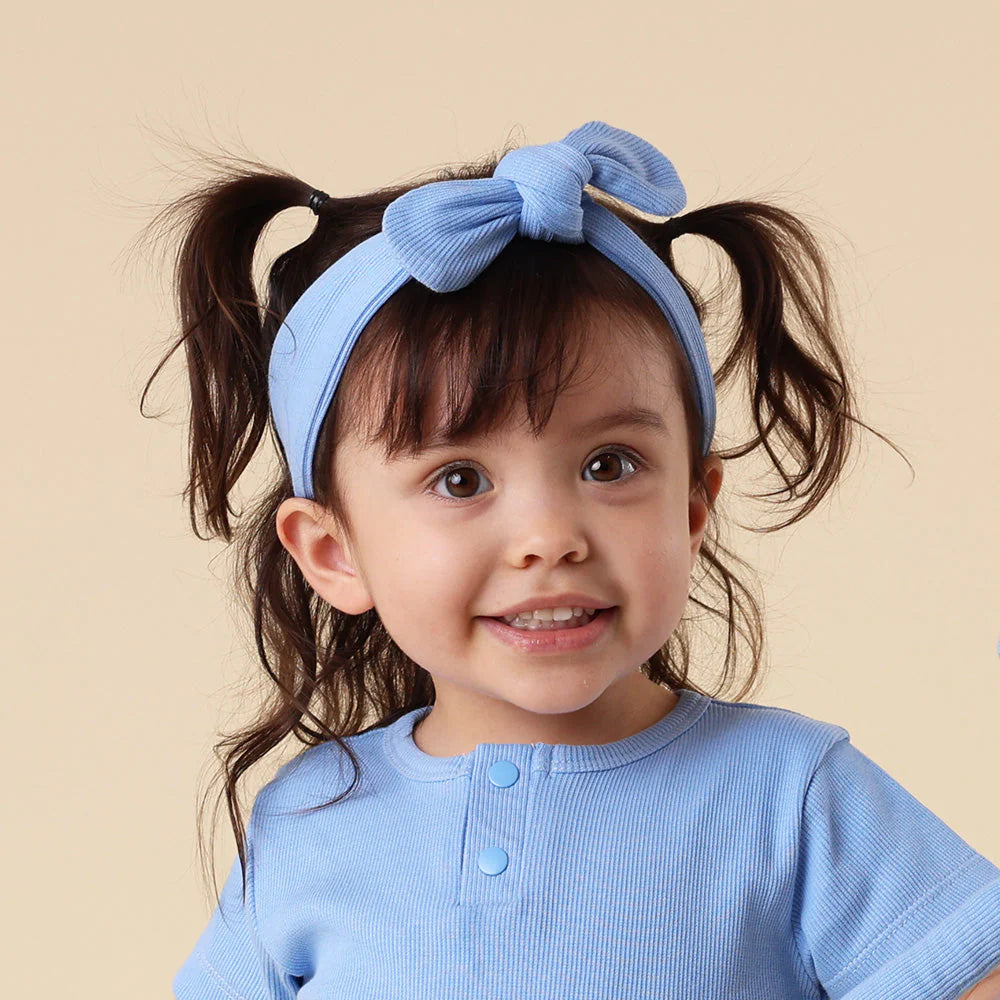 Snuggle Hunny - Bluebell Ribbed Organic Topknot