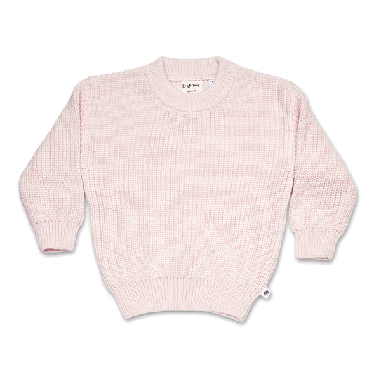 Blush Pink Oversized Knit Jumper flatlay