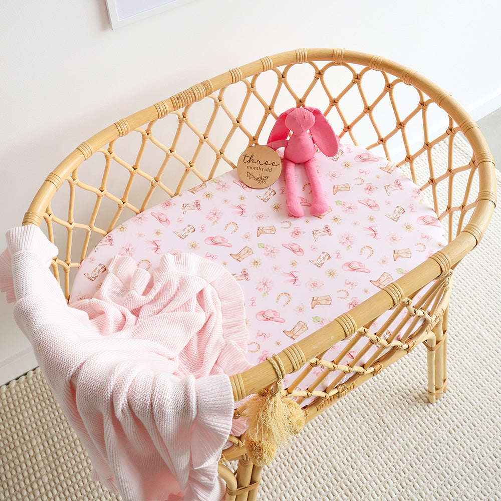 Boots & Bows Organic Bassinet Sheet / Change Pad Cover