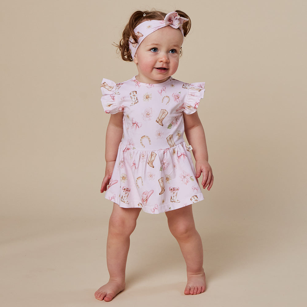 Boots & Bows Short Sleeve Organic Dress
