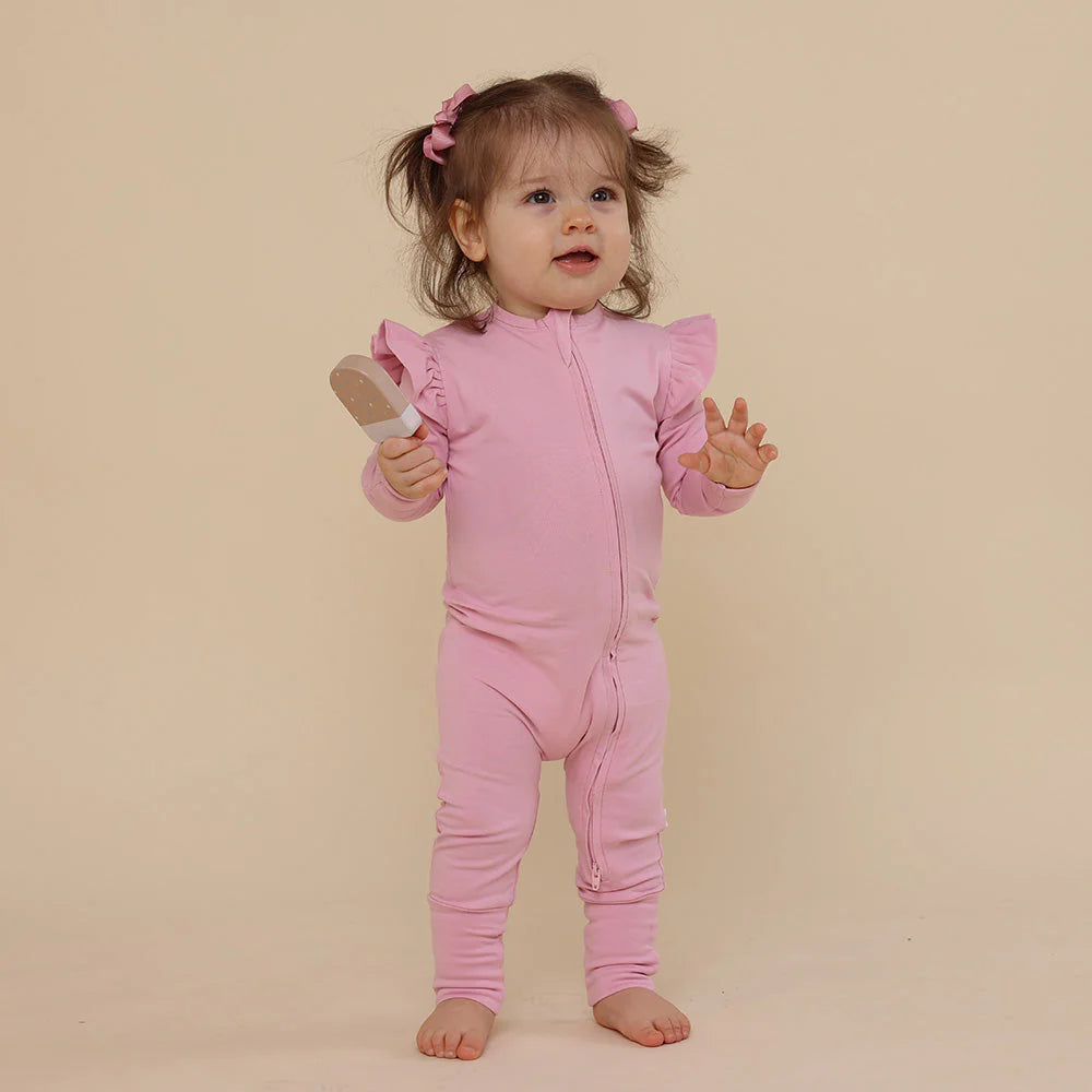 Snuggle Hunny - Bubblegum Organic Snugglesuit Convertible Romper