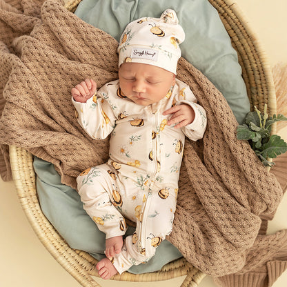 Snuggle Hunny Bumblebees convertible romper lifestyle