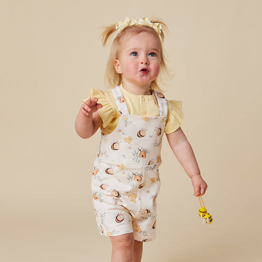 Snuggle Hunny - Bumblebees Organic Snuggle Overall Shorts