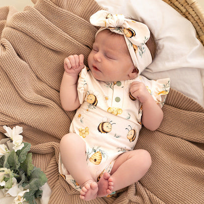 Snuggle Hunny Bumblebees bodysuit with frill lifestyle