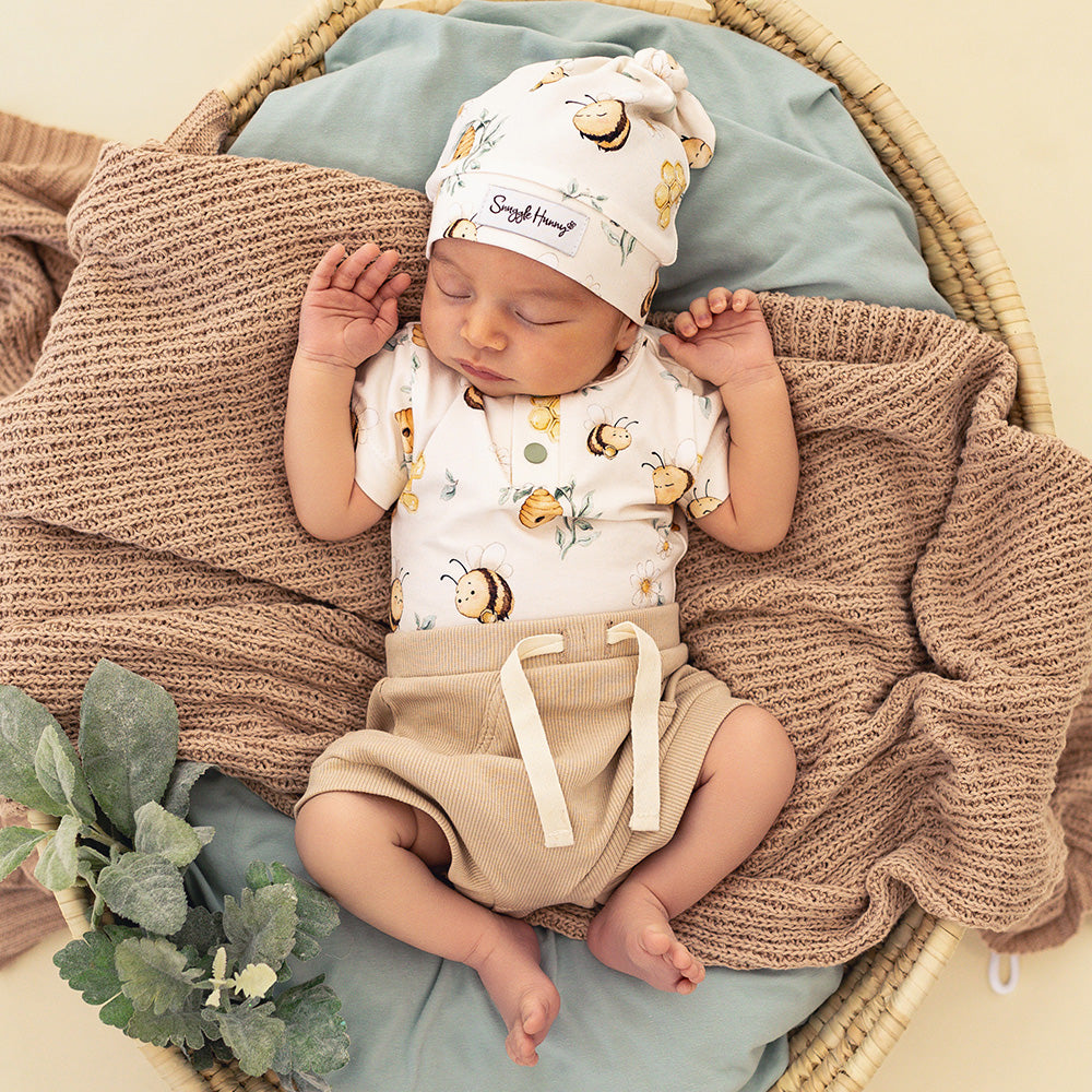 Snuggle Hunny Bumblebees bodysuit on baby