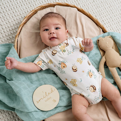 Snuggle Hunny Bumblebees bodysuit lifestyle
