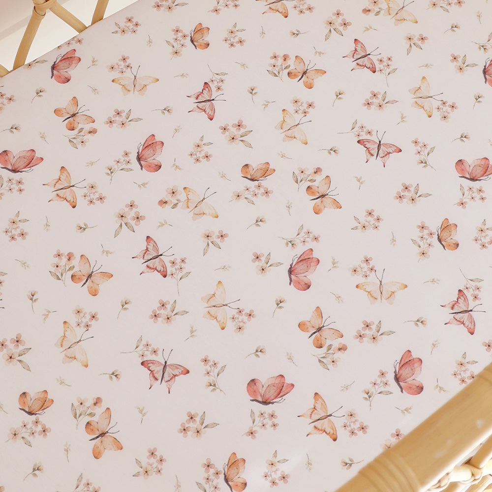 Snuggle Hunny Butterfly Bassinet Sheet / Change Pad Cover