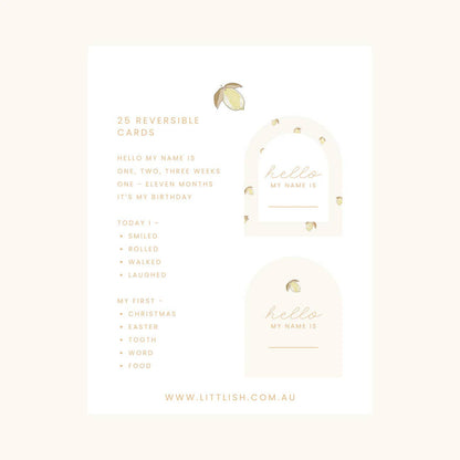 The Beige Collective - Baby Milestone Cards | Lemon & Creme