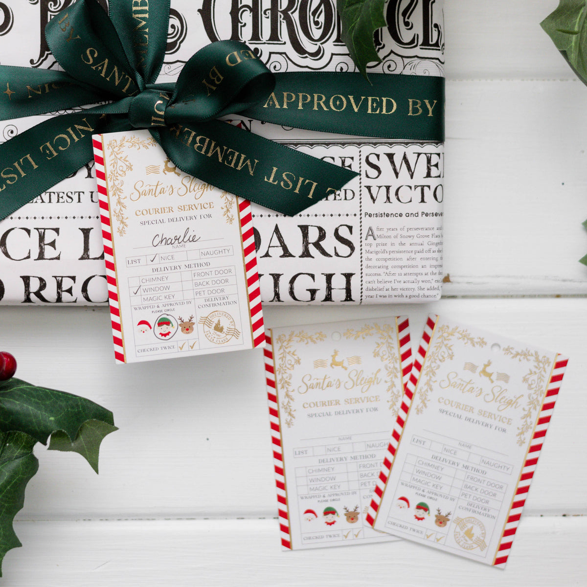 Black Bow Studio - Santa's Sleigh Express Christmas Gift Tags - Set of 6