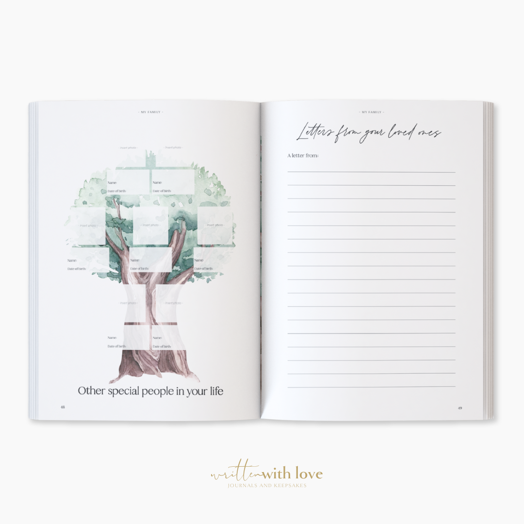 Written With Love - Baby Memory Book with Keepsake Box - Peony Pink
