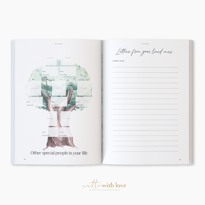 Written With Love - Baby Memory Book with Keepsake Box - Peony Pink