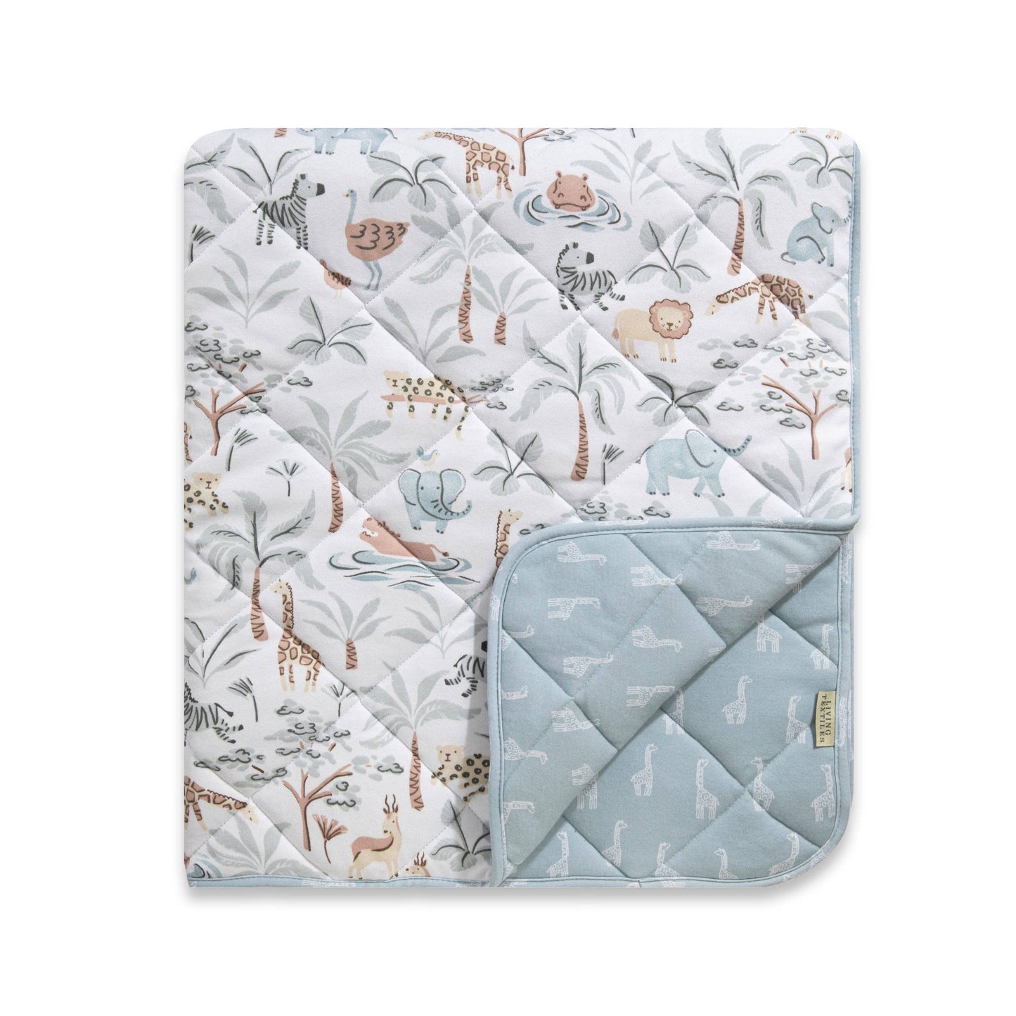Living Textiles - Reversible Organic Jersey Cot Comforter - Wild Safari