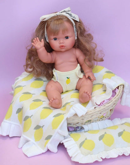 SALLI COLLECTIVE - Freshly squeezed frilled doll Blanket + Pillow set