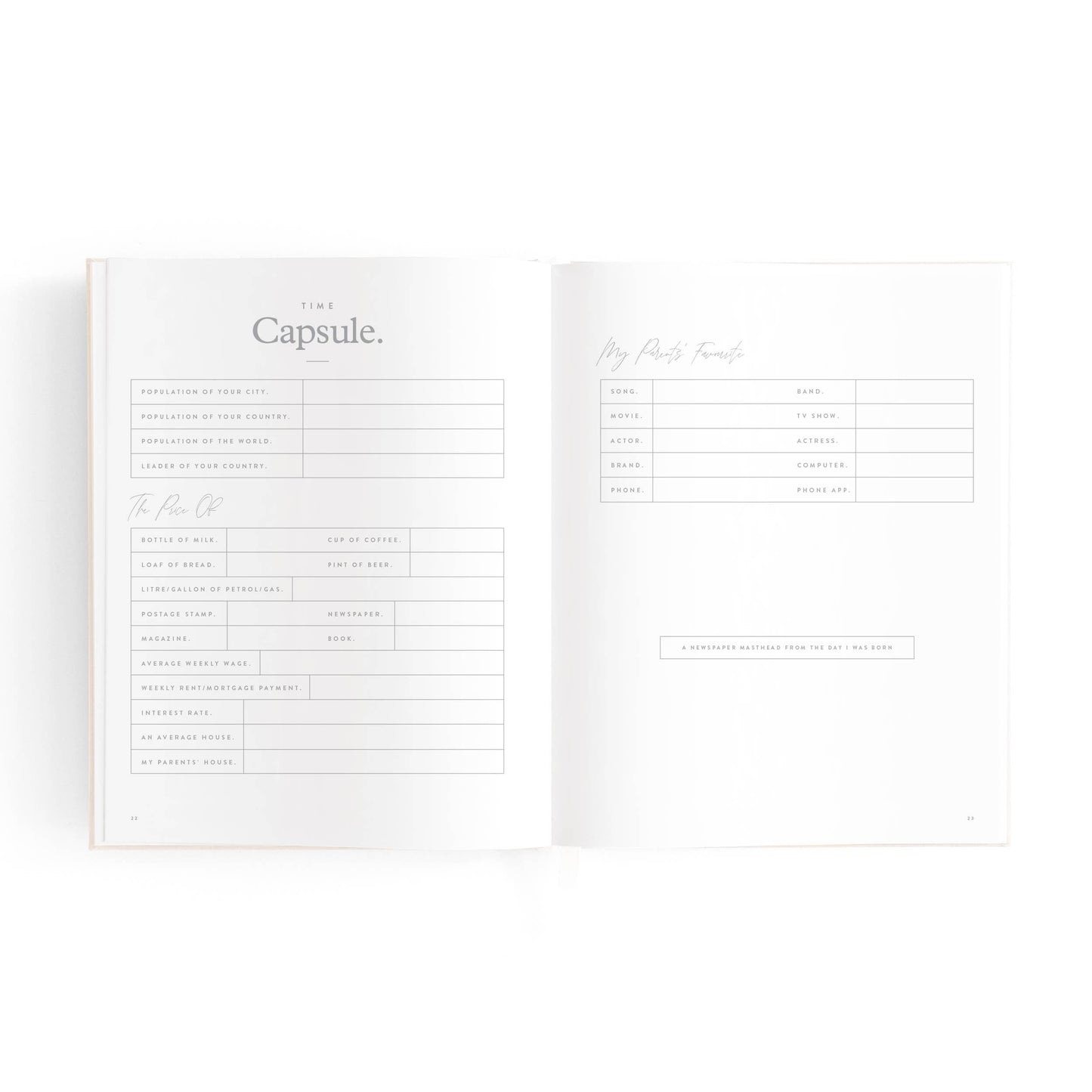 Fox & Fallow - Mini Baby Book Oatmeal