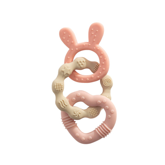 Living Textiles - Silicone Bunny Teether - Pink