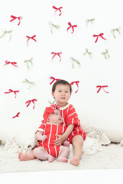 FRECKLES the label - Pre-Order Retro Stripe Cotton Romper | Winterberry