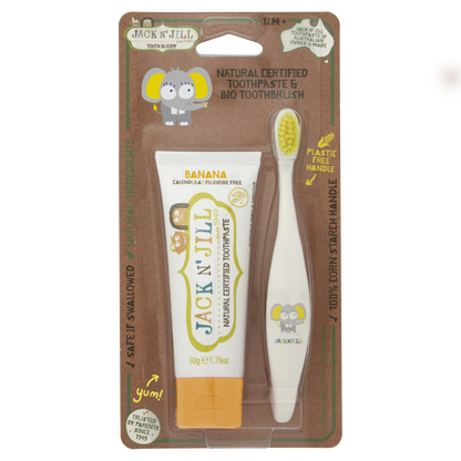 Jack N' Jill Kids - Tooth Buddy Pack-Natural Toothpaste Banana + Kids Toothbrush