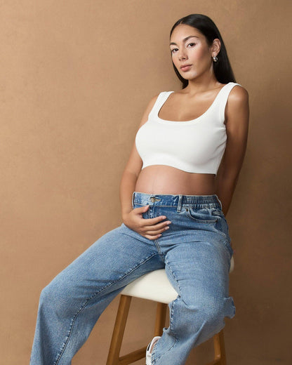 Soon Maternity - Relaxed Wide Leg Maternity Jeans - Dark Stone