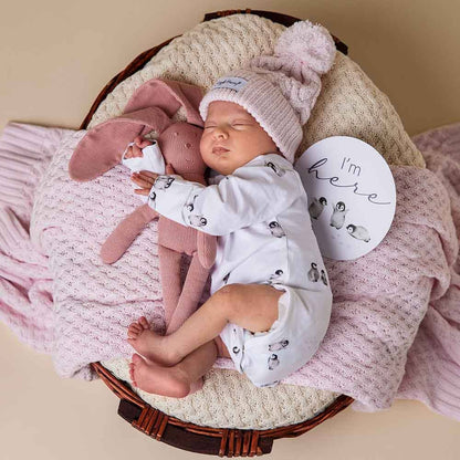 Snuggle Hunny - Blush Pink Organic Baby Knit Beanie