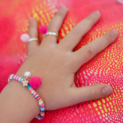 Lauren Hinkley Australia - Rainbow Bracelet with Pom Pom and Pearl