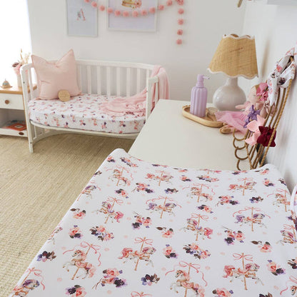 Snuggle Hunny - Carousel Organic Fitted Cot Sheet