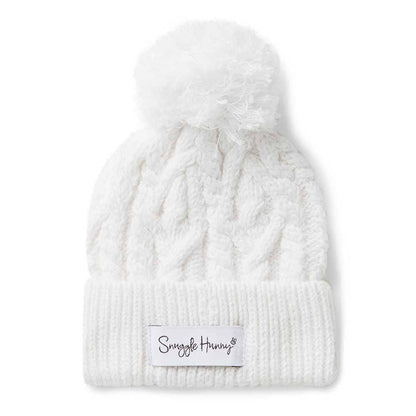 Snuggle Hunny - White Organic Baby Knit Beanie