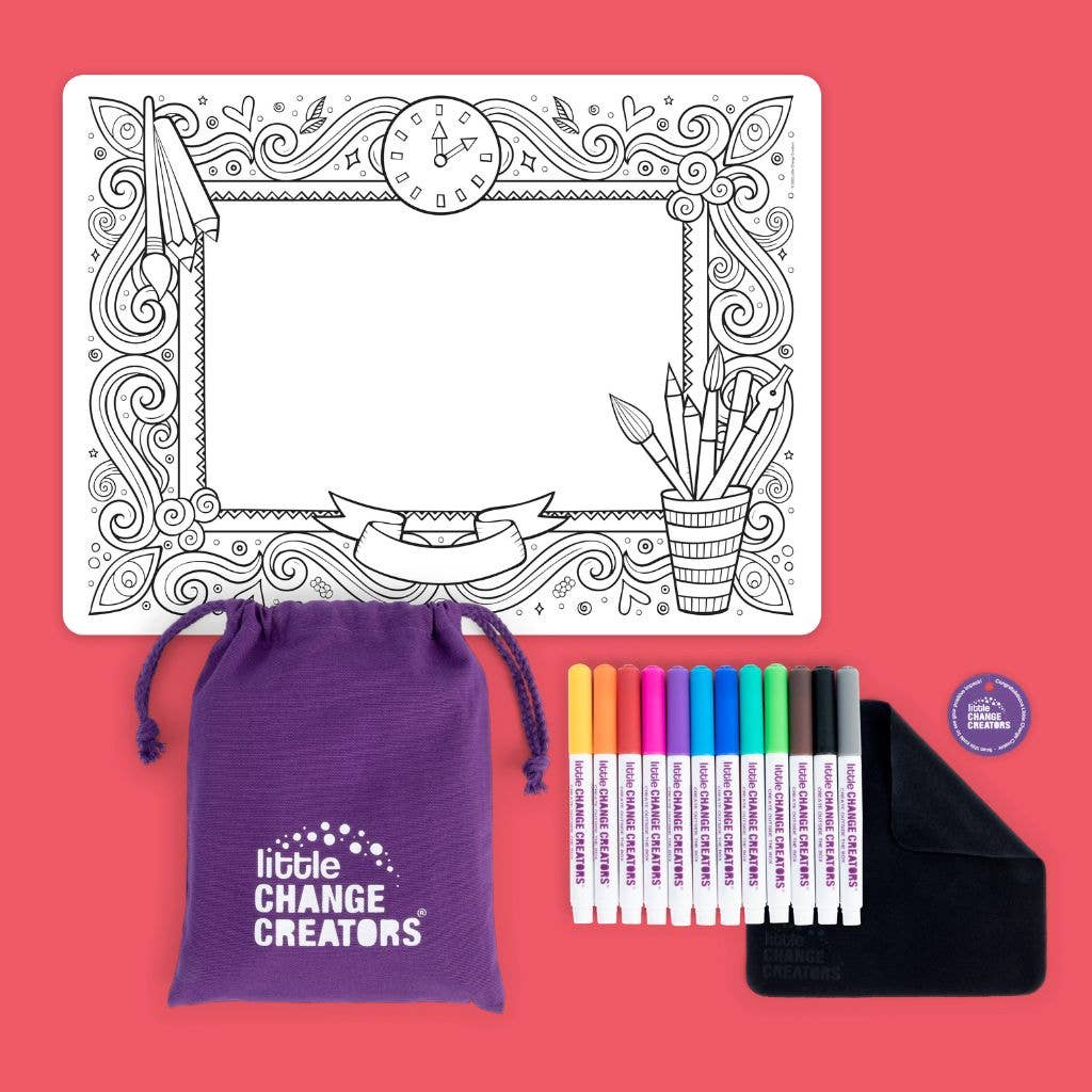 Little Change Creators - IMAGINATION | Reusable Double-sided Colour + Draw Doodle Mat