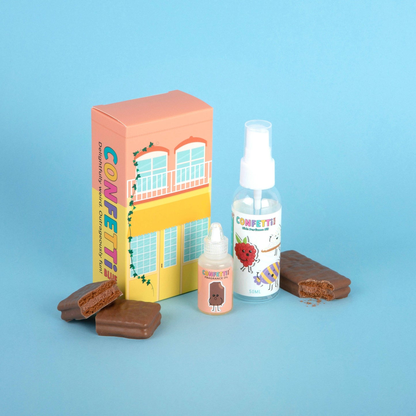 Confetti Blue - Chocolate Biscuit Mini Perfume Making Kit