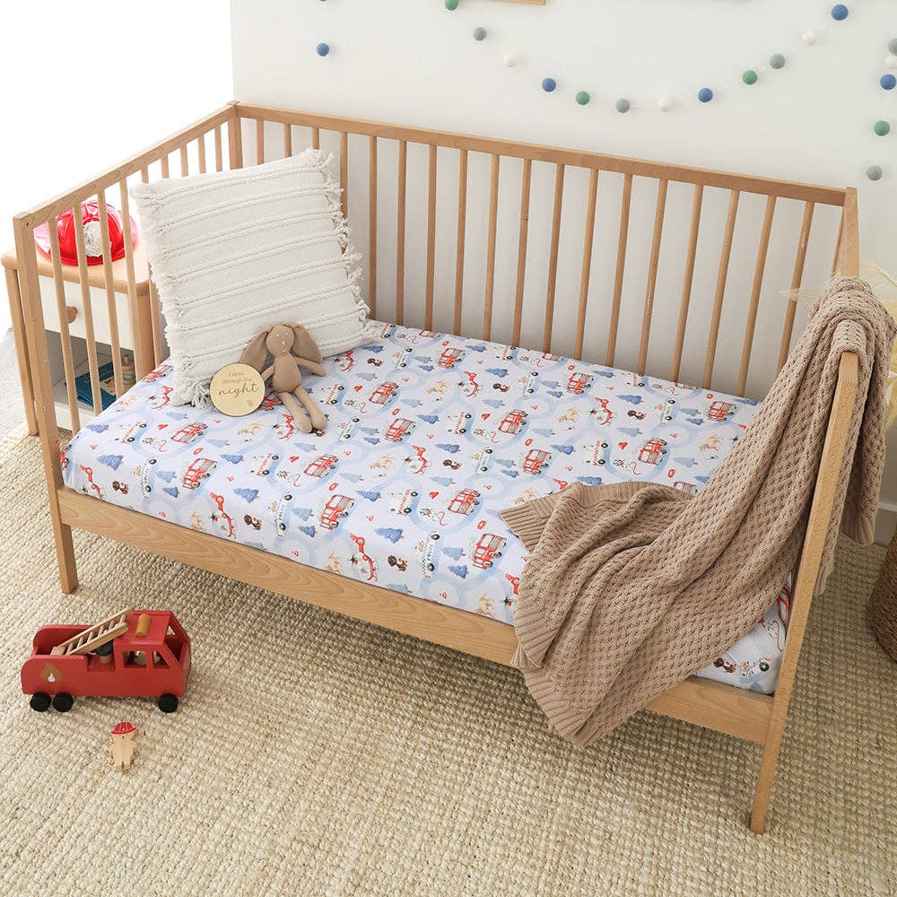 Snuggle Hunny - To The Rescue Organic Fitted Cot Sheet
