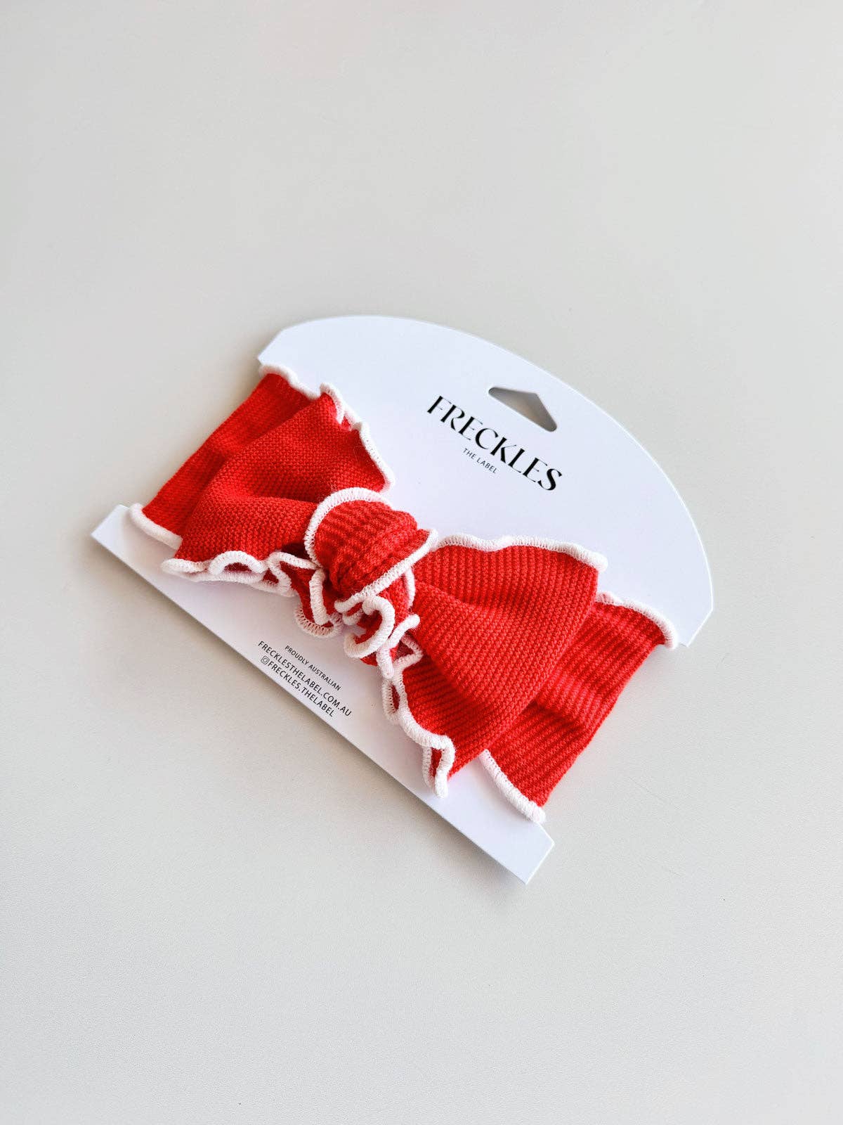 FRECKLES the label - Pre-Order Knit Frill Baby Headband | Winterberry/Snow
