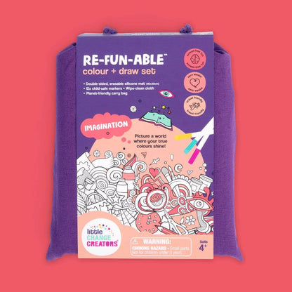 Little Change Creators - IMAGINATION | Reusable Double-sided Colour + Draw Doodle Mat