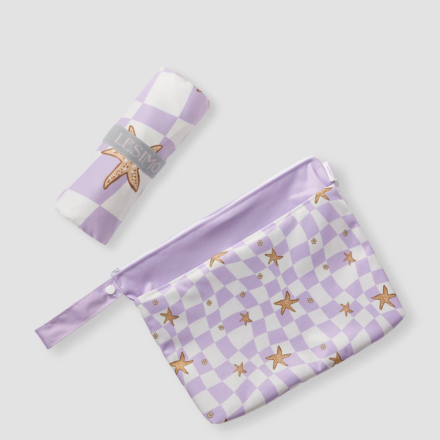 LESIMO - Sand Free Kids Hooded Towel - Star Fish