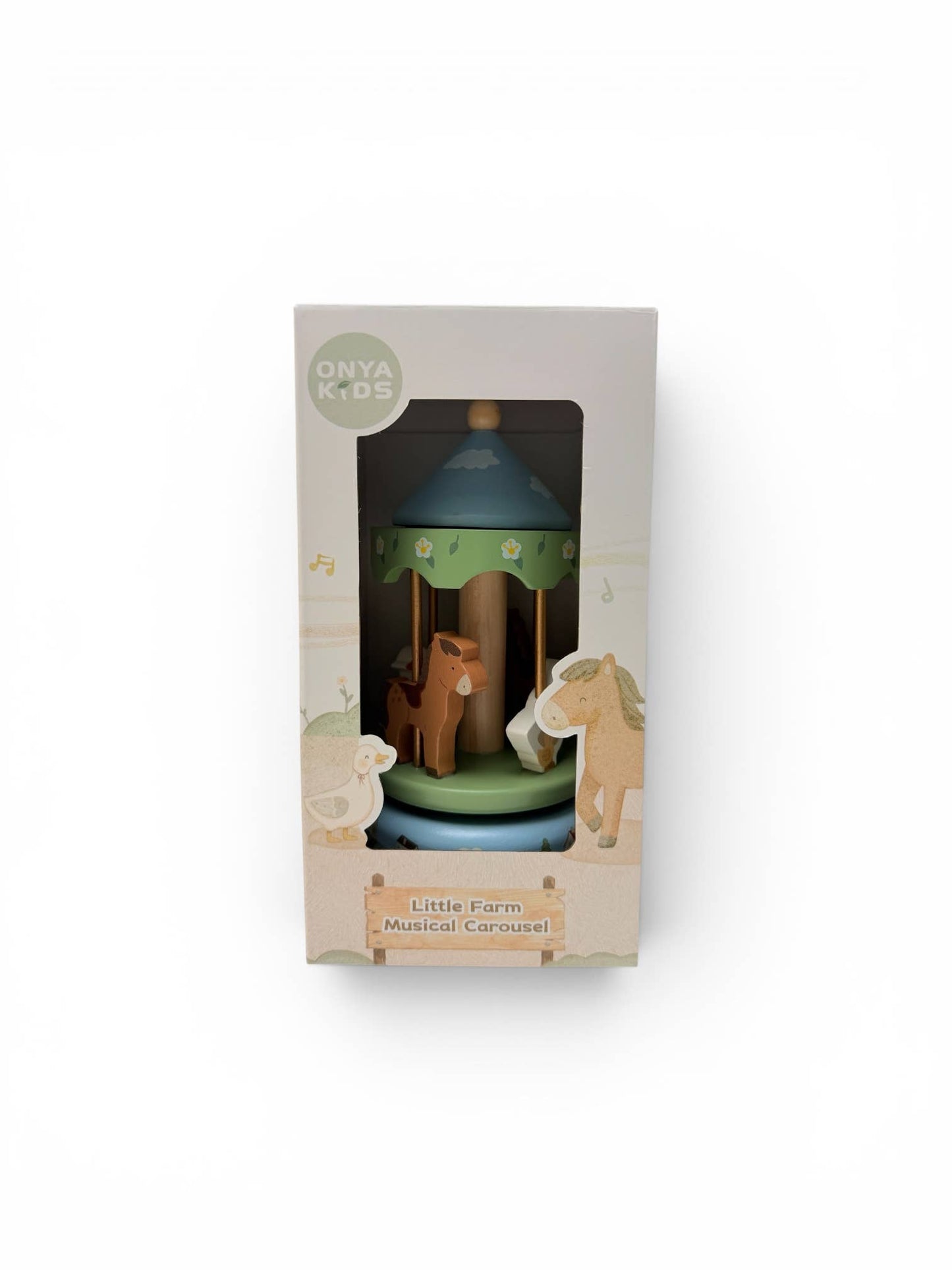 ToysLink - Onya Kids Wooden Farm Carousel Music Box