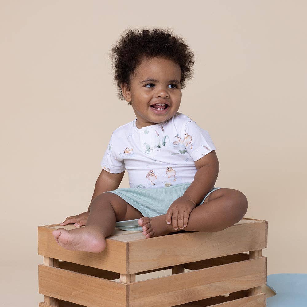 Snuggle Hunny - Duck Pond Short Sleeve Organic Bodysuit