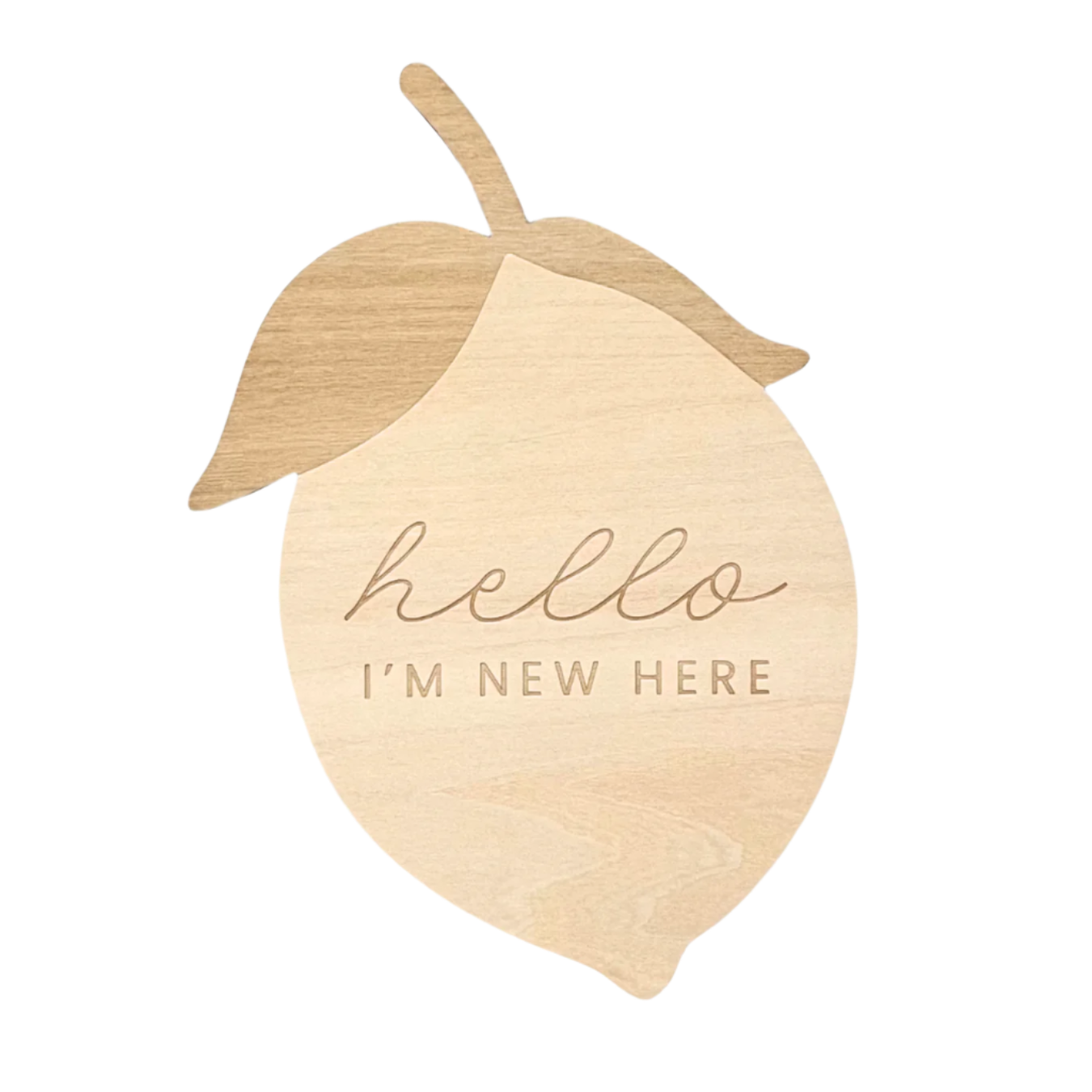 The Beige Collective - Hello I'm New Here Reversible Lemon Announcement Plaque