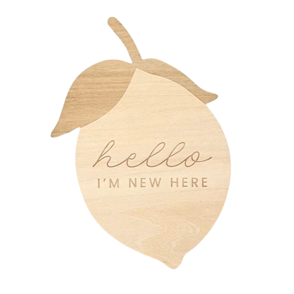 The Beige Collective - Hello I'm New Here Reversible Lemon Announcement Plaque
