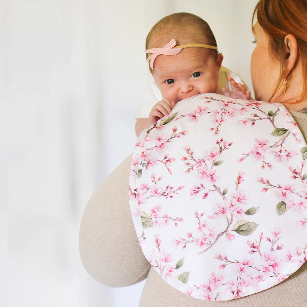 Snuggle Hunny - Cherry Blossom Organic Cotton Burp Cloth