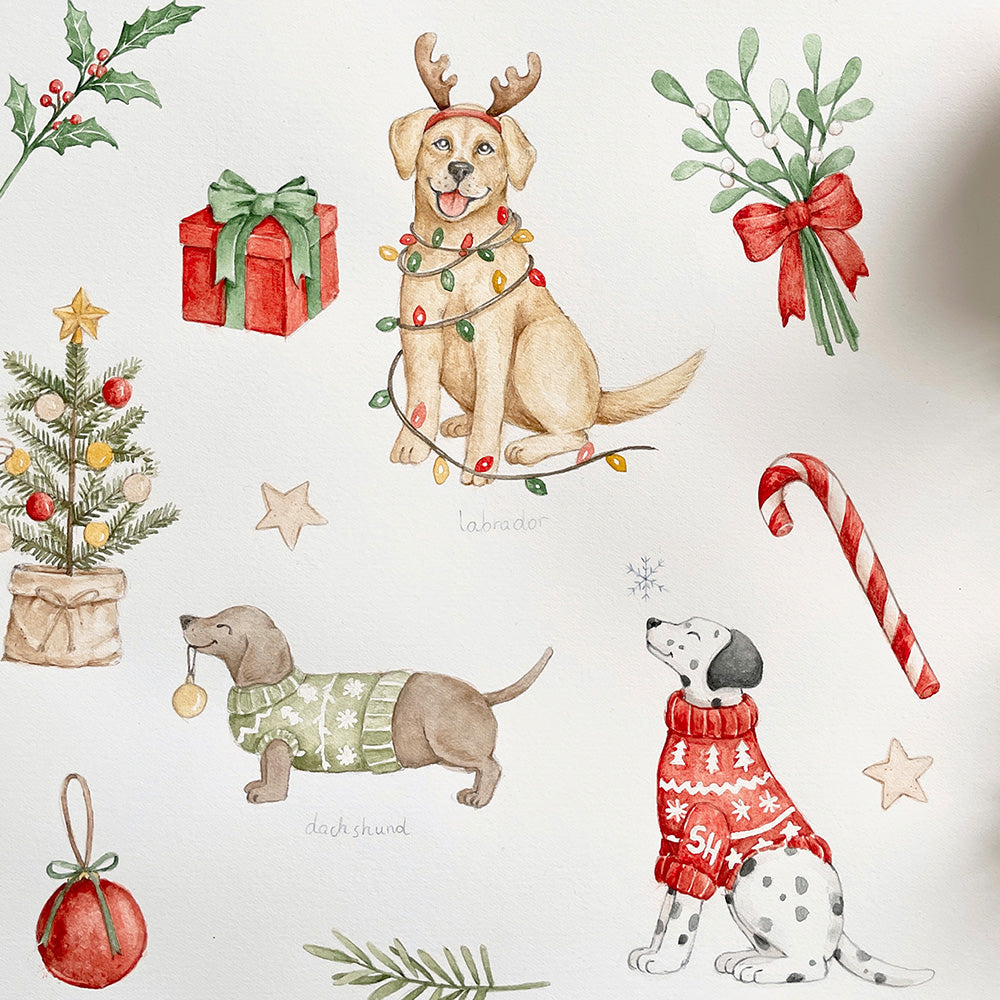 Snuggle Hunny Christmas Pups Organic Topknot