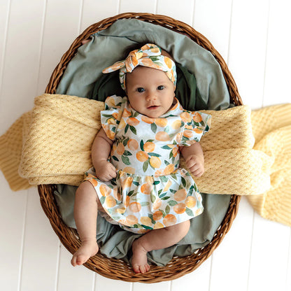 Snuggle Hunny - Citrus Squeeze Short Sleeve Organic Dress