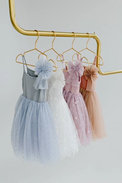 Confetti Kidz - Sparkling Rose Ribbed Tulle Dress