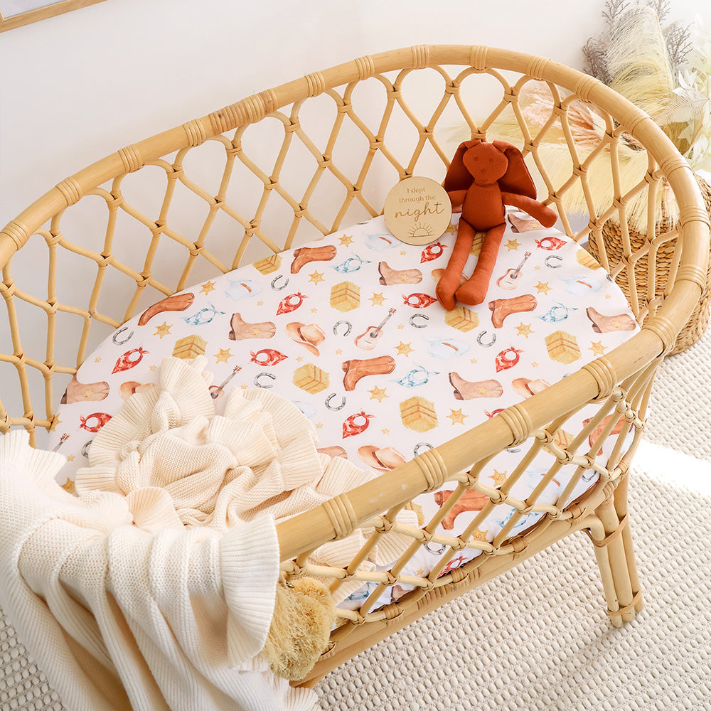 Cowboys Organic Bassinet Sheet / Change Pad Cover