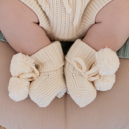 Cream Knit Booties